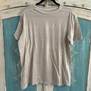 Modern Culture Essentials Mens Large Tan Heather Cotton Crewneck T-Shirt Oatmeal